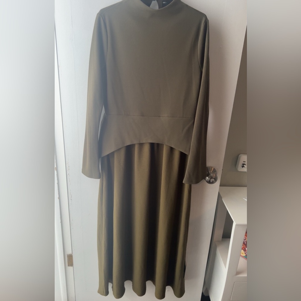ASOS Long Sleeve Olive Dress